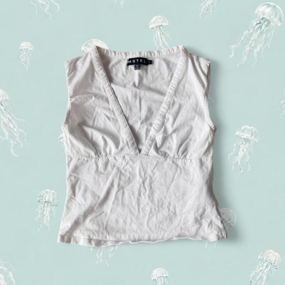 Motel Rocks White emberly plunge top